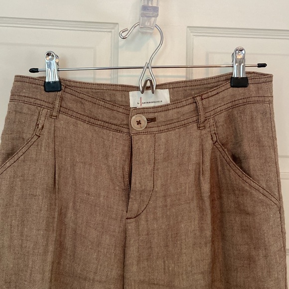 Anthropologie low rise  linen wide leg trousers - Picture 7 of 7
